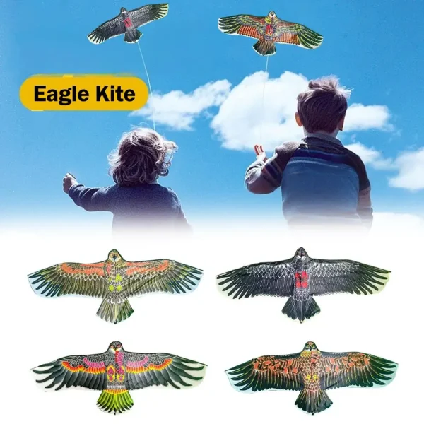 1.1m Eagle Kite With 30 Meter Kite Line Large Eagle Fly Bird Kites Children Best Gift Family Trips Garden Outdoor Sports Game