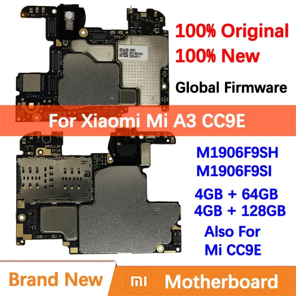 100% Brand New Original Motherboard for Xiaomi Mi A3 Mainboard Logic Circuit Board Plate Global Unlocked CC9E M1906F9S Mother