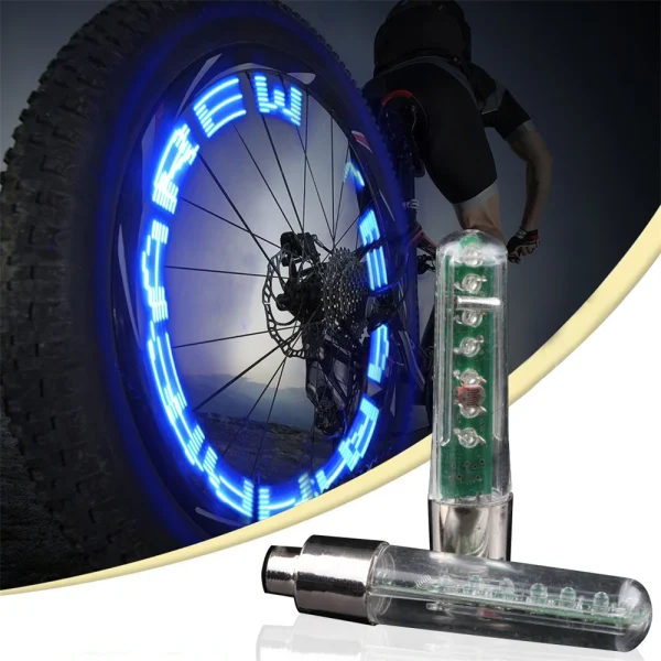LED Bike Light Neon Bike Spoke Light Wheel Tire Nozzle Valve Caps Lamp Waterproof Bicycle Motion Sensor Warning Head Rear Light