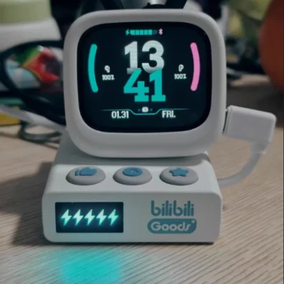 Bilibili Mini-TV CUBE FACE Headphones Small TV LCD Touch Screen True Wireless Bluetooth Portable Creative LCD Earphones Gifts