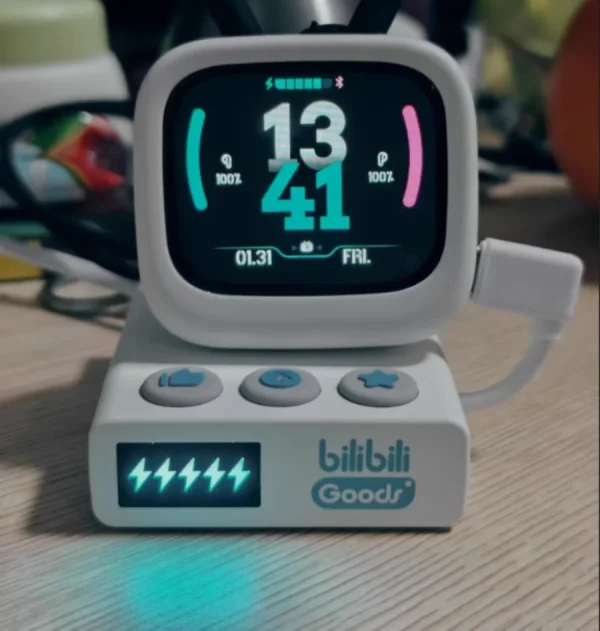 Bilibili Mini-TV CUBE FACE Headphones Small TV LCD Touch Screen True Wireless Bluetooth Portable Creative LCD Earphones Gifts