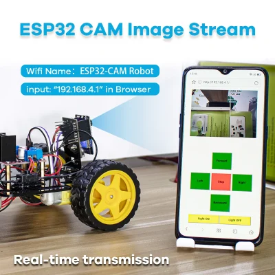 LAFVIN Robot Starter Kit for Arduino Project with ESP32 Camera and Code Learning Develop Skill Full Version Smart Car Kit