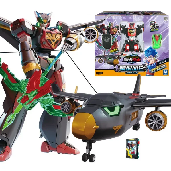 New Metal Cardbot Transforming Robot to Car Action Figures BLUE COP with Card Transformation Car Toys for Child Gift