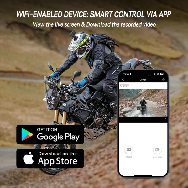 TNICER R3 Action Camera 1080P WiFi, Motorcycle Bike Bicycle Helmet Camcorder