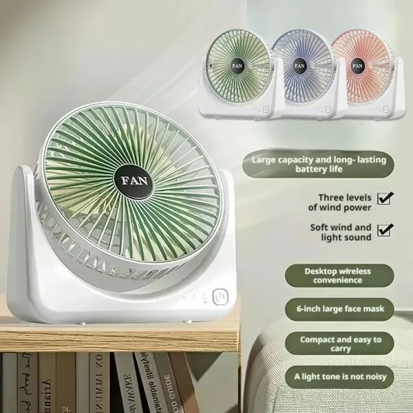 USB Desk Fan High Velocity Personal Cooling Fan For Home/Office, Portable Circulating Fan 3 Speeds Quiet Battery Operated Fan