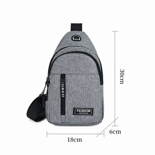 Men's Bag Solid Color Men's Chest Bag Outdoor Casual Fashionable Small Satchel Canvas Handbag Zipper Messenger Fashion Bags