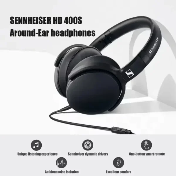 Sennheiser HD 400S Wired Professional Studio Headphones With Microphone Over Ear HiFi Monitor Music Headset Earphone