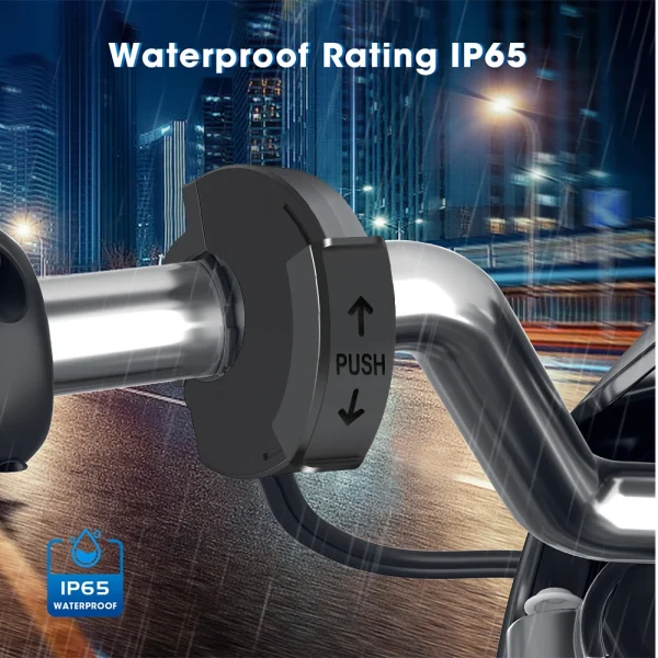 48W PD QC3.0 Motorcycle USB Fast Charger Moto Handlebar Waterproof Type C Port Socket Connector With Switch/LED Light