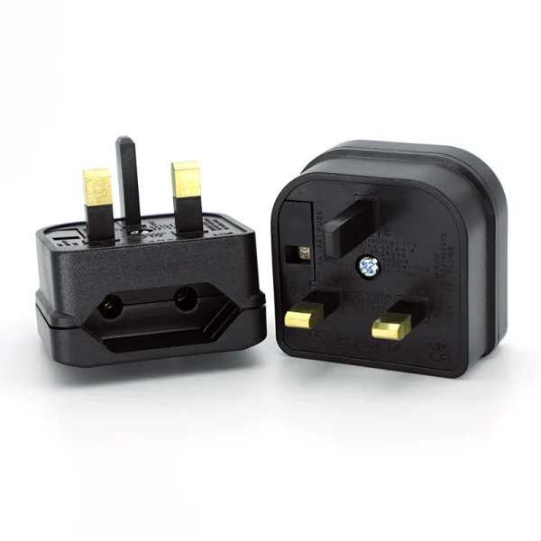 1PCS European Euro Eu 2 Pin To Uk 3 Pin Power Socket Travel Plug Adapter Converter Power Adapter Charger Power Socket Outlet