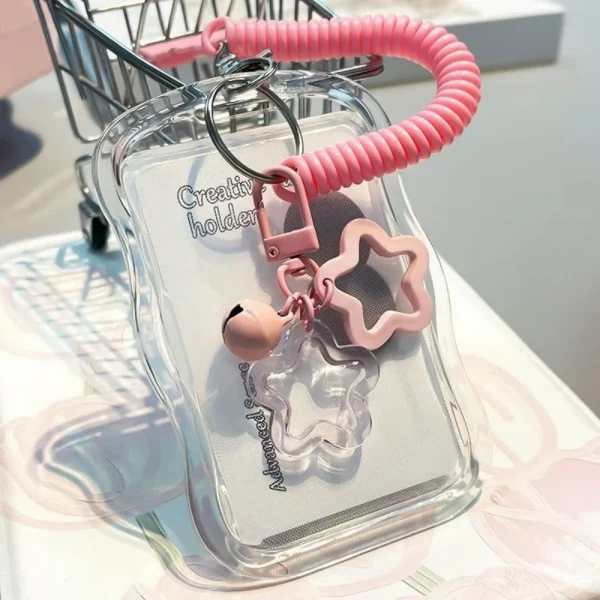 Kpop Photocard Holder Photo Display Holder With Star Keychain Idol Picture Protector Sleeves Credit ID Cards Protective Case