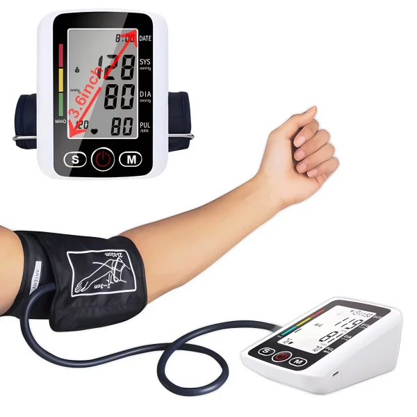 ABX Digital Blood Pressure Monitor Arm Sphygmomanometer Heart Rate Pulse Meters Big Screen Automatic Tonometer with Cuff