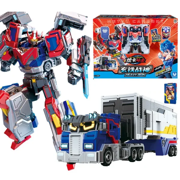 New Metal Cardbot Transforming Robot to Car Action Figures BLUE COP with Card Transformation Car Toys for Child Gift
