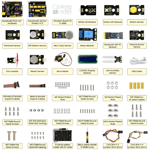 Keyestudio Smart Home IOT Kit With PLUS Board+15 Projects Tutorial For Arduino STEAM House Kit DIY Electronic Kit CE Compliant