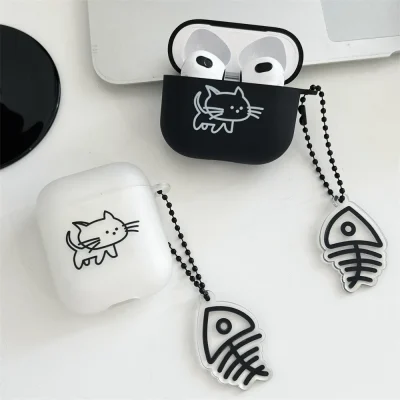 Cute Caroon Cat Case For Airpods Pro 2nd Silicone Wireless Headphone Case For Airpod 1 2 3 Earphone Protective Cover Accessories