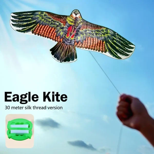 1.1m Eagle Kite With 30 Meter Kite Line Large Eagle Fly Bird Kites Children Best Gift Family Trips Garden Outdoor Sports Game