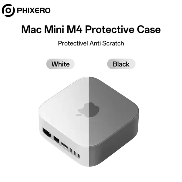 PHIXERO Mac Mini Case Wear-resistant Waterproof TPU Protective Case for Mac Mini M4/M4 Pro Cover Precise Opening Dustproof