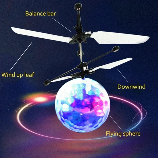 Flying Ball LED Luminous Kid Flight Balls Electronic Infrared Induction Aircraft Remote Control Toys Magic Sensing Helicopter