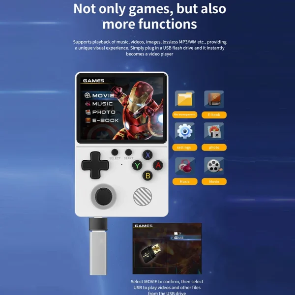 GB350 3.5Inch IPS Screen Handheld Game Player Built-in 20000+ Games Linux System Portable Retro Video Game Console For PS1/GBA