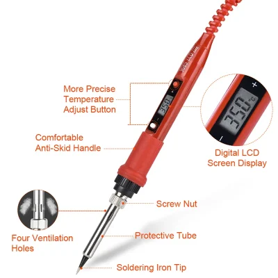 JCD Soldering Iron Kit Adjustable Temperature 220V 80W LCD Digital Display Welding Repair Tools With Solder Tin Iron Tips 908S