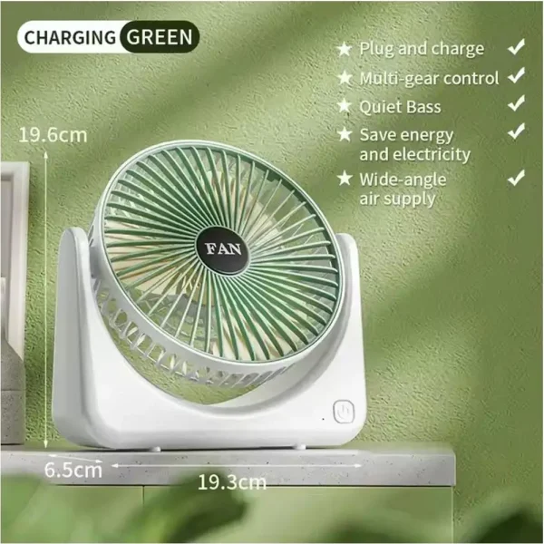 USB Desk Fan High Velocity Personal Cooling Fan For Home/Office, Portable Circulating Fan 3 Speeds Quiet Battery Operated Fan