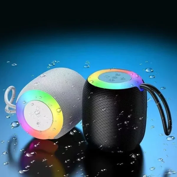 Outdoor Wireless Mini Speaker With RGB Light And Hanging Rope HIFI High Sound Quality Subwoofer For Sports Camping Riding