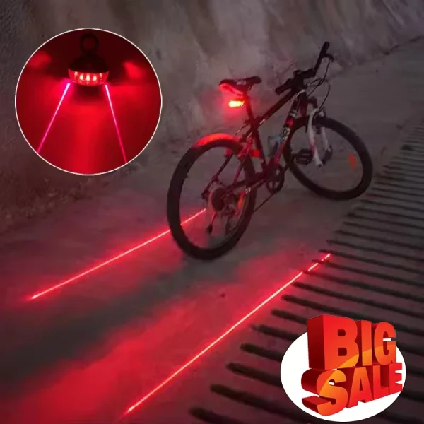 5 LED Bike Tail Lamp Night Riding Laser Light Outdoor Cycling Waterproof Safety Warning Taillight Cycling Equipment Accessories