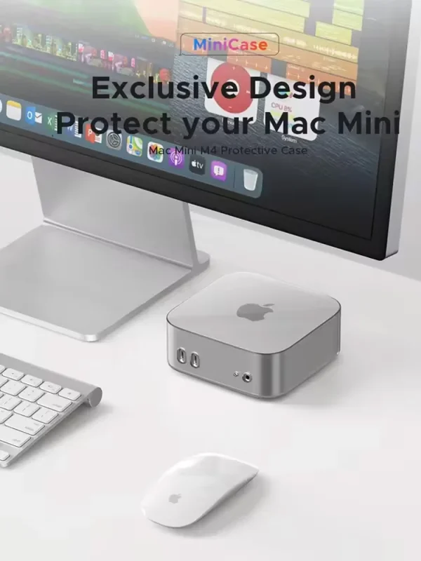 PHIXERO Mac Mini Case Wear-resistant Waterproof TPU Protective Case for Mac Mini M4/M4 Pro Cover Precise Opening Dustproof