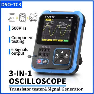 FNIRSI DSO-TC3 Mini Handheld Digital Oscilloscope Transistor Tester Signal Source 3in1 Multifunction Electronic Component Tester
