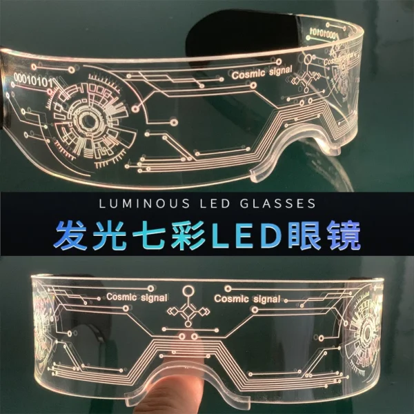 Newest LED Light up Glasses Luminous Glasses Technology Future Glow Party Costume Sunglasses Nightclub DJ Dance Party Decor