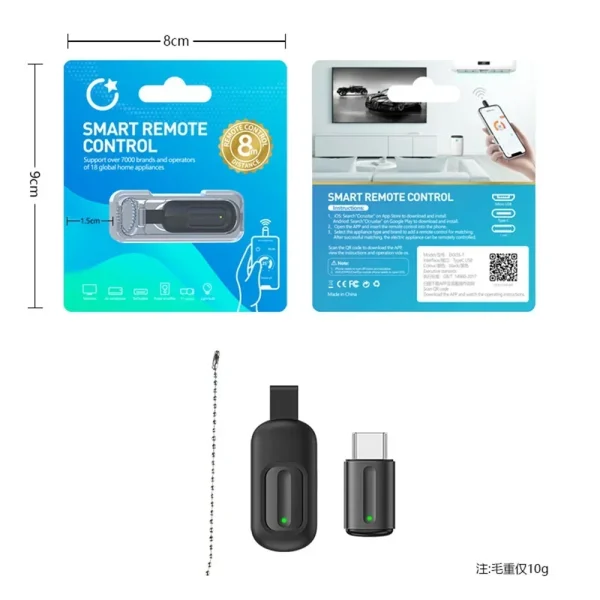 Smart Infrared Remote Control Type C IR Blasters Phone APP Control suitable for IPhone 15 Smartphone IR Mini Adapter fo Q5C8
