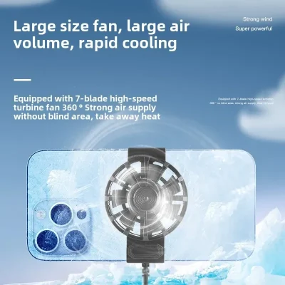 Portable Mini Universal Cell Phones Turbo Hurricane Cooling Fan Radiator X16 for PUBG Game Cooler for IOS Android Cool Heat Sink