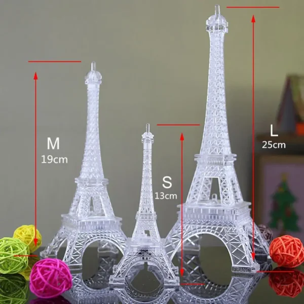 LED Color Changing Eiffel Tower Figurines Romantic Paris Eiffel Tower Night Light Home Decoration Valentine's Day Xmas Gifts
