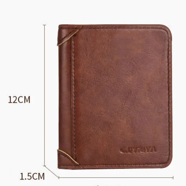 PU Leather RFID Wallet Men Slim Vertical Wallets Black Thin Short ID Credit Card Holder Minimalist Men's Brown Money Bag
