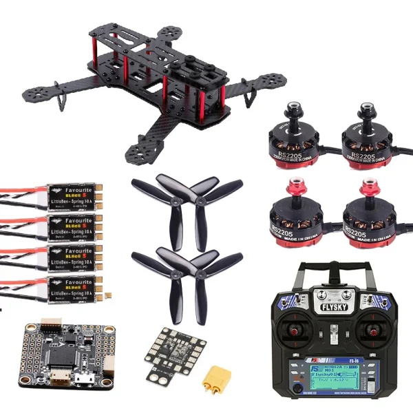 Mini QAV250 ZMR250 250mm Carbon Fiber Quadcopter RS2205 2300KV Motor 30A ESC F4 V3S Flight Controller & Flysky FS-i6 Kit