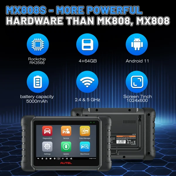 2025 Autel MaxiCheck MX808S OBD2 Scanner Bi-directional Control Scan Tool, 28+ Services, All System Diagnostic Same as MK808S