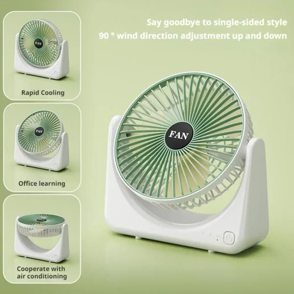 USB Desk Fan High Velocity Personal Cooling Fan For Home/Office, Portable Circulating Fan 3 Speeds Quiet Battery Operated Fan