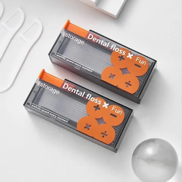 Portable Floss Dispenser Includes 10Pcs Floss Automatic Ejectable Floss Organiser Oral Care Press-on Disposable Flossing Sticks
