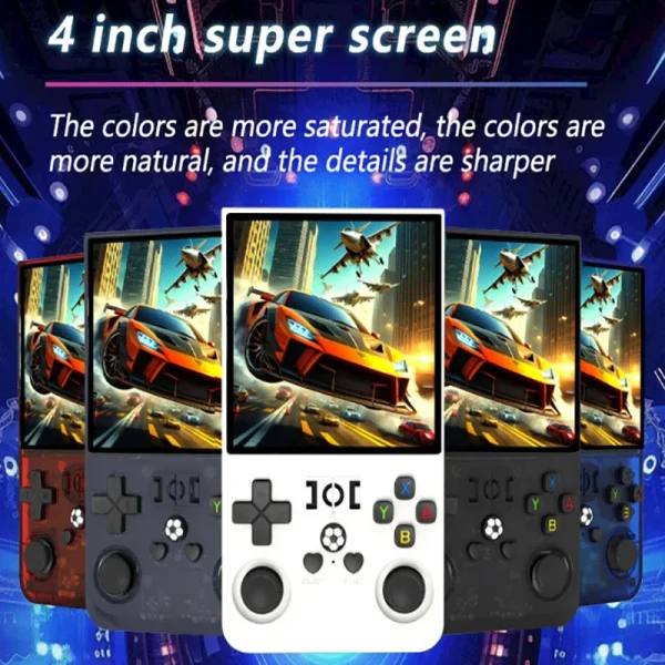 R36 Max Console 4inch IPS Screen Handheld Game Players Open Source Console Retro Pocket Video Player 64G/128G Up to 22000+ Games