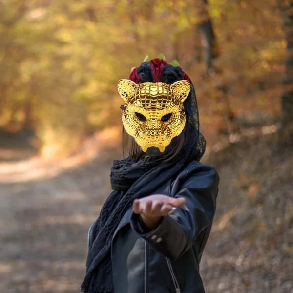 Korean Game 3 Korean TV Cosplay Costumes Masks Movie Theme Square Round Triangle BOSS Halloween Gold Leopard Dress up Mask