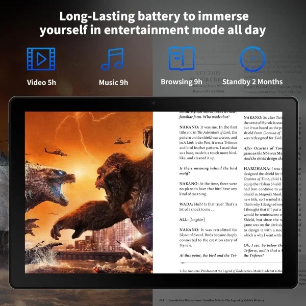 URAO A10L 10 Inch Tablet Android 14 12GB RAM 64GB ROM Octa-Core 5G WiFi with Keyboard Mouse Touch Pen Headset Case Tablet Kit