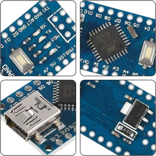 Arduinos NANO V3.0 Atmega328P Mini USB Cable 5V CH340G Drive Learning Module Development Board for Arduino Nano V3 Compatible