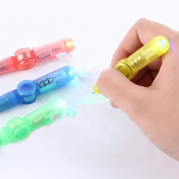 Fashion LED Colourful Luminous Spinning Ballpoint Pen Rolling Pen Ball Point Pen Learning Office School Supplies Random Color