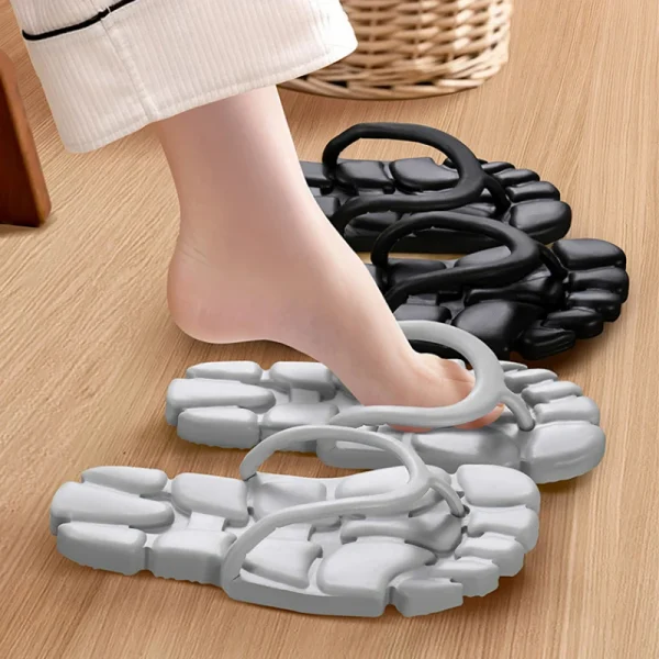 1Pairs Ladies Travel Bath Slippers Portable Flip Flops Beach Swim Summer Couple Shower Waterproof Folding Sandals Hotel Slides