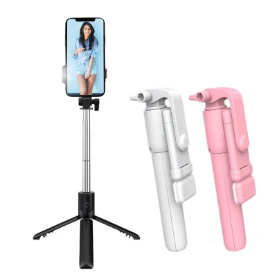 Cell Phone Selfie Stick Tripod Bluetooth Remote Wireless Selfi Stick Phone Holder Stand With Beauty Fill Light For Phone
