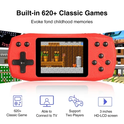 Retro Video Game Console Built in 620 Classic Games 2.4 Inch Portable Handheld Game Player Rechargeable Console AV Ouput