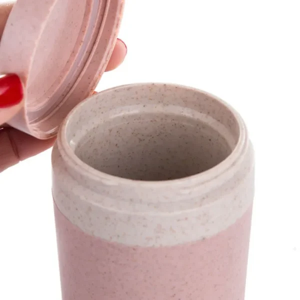 Portable 300ml Thermos Bottle Healthy Plastic Wheat Fiber Cup Double Layer Thermal Mug Office Coffee Tea Water Bottle Travel Mug