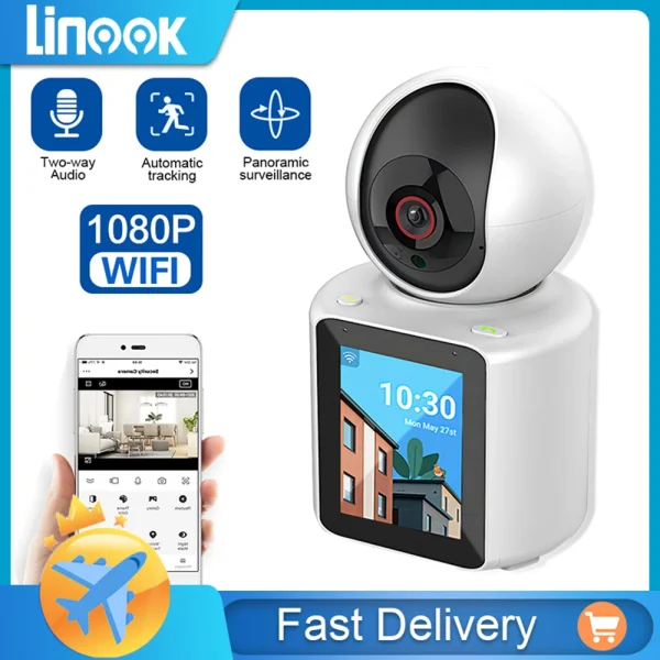 Linook, home video call, CCTV camera, home wireless WIFI mini security camera 1080P, infrared night vision, mobile tracking