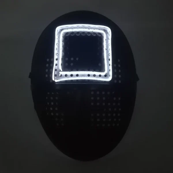 Cosplay Circle Square Triangle Light Up Masks Glowing LED Full Face Mask Disguise Supplies Film Theme Neon Luminous Mask Props