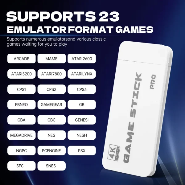 M15 Video Game Console 4K TV Game Stick 64G Built-in 20000 Games Retro Handheld Game Player With Wireless Controller Gamepad
