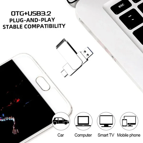 Xiaomi 16TB USB Flash Drive USB 3.2 Memories Type-c 2-In-1 8TB 16TB OTG Pendrive 128GB 2TB High Speed Flash Disk For Computer